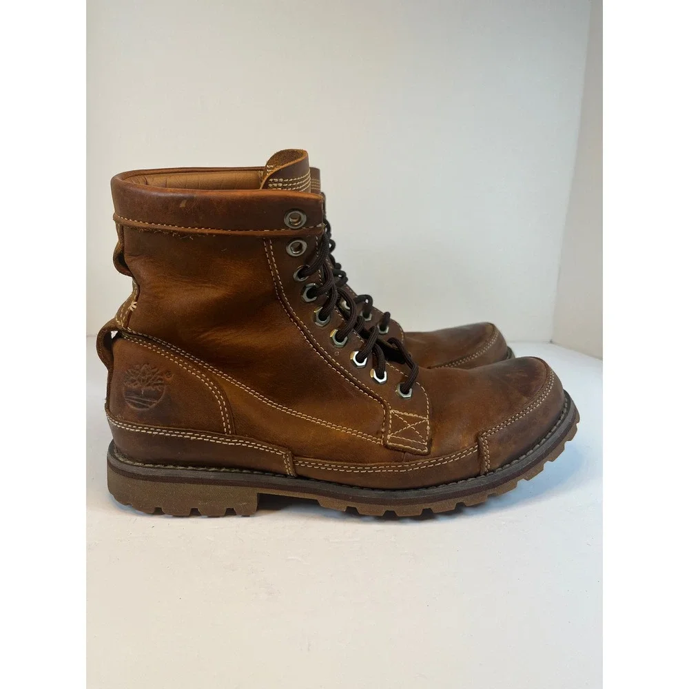 Timberland Earthkeepers Mens Brown Leather Lace Up Boots A1316 Size 9